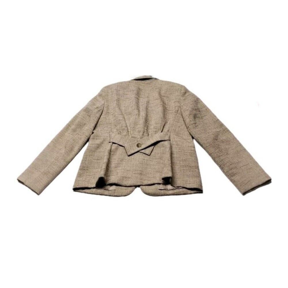 Jones New York Tan Brown Womens Blazer Size 10 Linen Blend Jacket Length 25" GUC - Picture 3 of 12